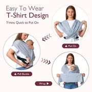 Sistem de purtare Momcozy tip wrap Grey
