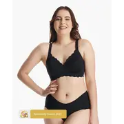 Sutien alaptare floral fara cusaturi cu sustinere Momcozy YN46 Black S