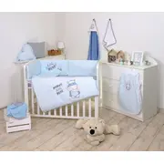 Amy - Lenjerie 3 Piese Cu Protectie Laterala Little Hero Din Bumbac, 120x60 Cm, Blue Pjb80478