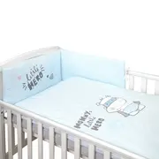 Amy - Lenjerie 3 Piese Cu Protectie Laterala Little Hero Din Bumbac, 120x60 Cm, Blue Pjb80478