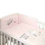 Amy - Lenjerie 3 Piese Cu Protectie Laterala Little Hero Din Bumbac, 120x60 Cm, Roz Pjb80437