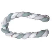 Aparatoare Laterala Pat Bumper Impletit, Inchidere Velcro, Bumbac Caprioara Mica, 180x21 Cm Pjb83156