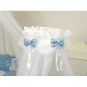 Baldachin Din Tul, Sky Bunny Blue + Suport Universal Din Metal Pentru Patut  Set Complet 600x160 Cm Pjb68684+s