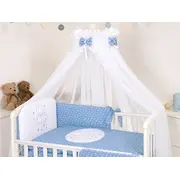 Baldachin Din Tul, Sky Bunny Blue + Suport Universal Din Metal Pentru Patut  Set Complet 600x160 Cm Pjb68684+s