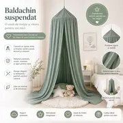 Baldachin Suspendat Multifunctional, Bumbac, 320x250 Cm, Pure Verde Salvia Pjb80100