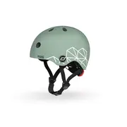 Casca De Protectie Pentru Copii, Sistem De Reglare Magnetic Cu Led, Xxs-s, 45-51 Cm, 1 An+, Green Lines, Scoot  Ride Pjb96562