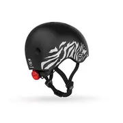 Casca De Protectie Pentru Copii, Sistem De Reglare Magnetic Cu Led, Xxs-s, 45-51 Cm, 1 An+, Zebra, Scoot  Ride Pjb96560