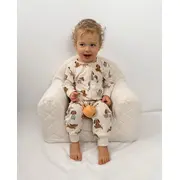 Fotoliu Pentru Copii Cu Spatar, Catifea Velvet Ursulet Teddy Ecri Pjbc6157