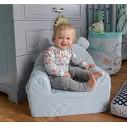 Fotoliu Pentru Copii Cu Spatar, Catifea Velvet Ursulet Teddy Gri Pjbc4343