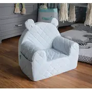 Fotoliu Pentru Copii Cu Spatar, Catifea Velvet Ursulet Teddy Mint Pjbc545