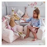 Fotoliu Pentru Copii Cu Spatar, Catifea Velvet Ursulet Teddy Sepia Rose Pjbc5612