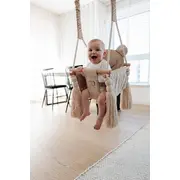 Leagan Pentru Copii Si Bebelusi, Catifea Velvet, Perna Detasabila Ursulet Teddy Gray Pjb4530