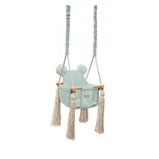 Leagan Pentru Copii Si Bebelusi, Catifea Velvet, Perna Detasabila Ursulet Teddy Mint Pjb2426-8070