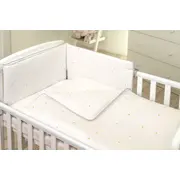 Lenjerie Patut Bebelusi 120x60 Cm Amy Airy, 3 Piese, Bumbac Premium, Antialergica, Cu Protectie Laterala Pjb80378