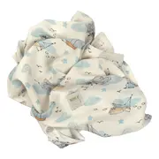 Paturica Usoara Pentru Copii Nature Bamboo By Amy Din Bambus, Nori Calatori, 75x75cm Pjb82896