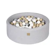 Piscina Uscata Cu 250 De Bile (alb, Gri, Bej) Meowbaby  , Safari, 90x30 Cm, Gri Deschis Pjbb001024