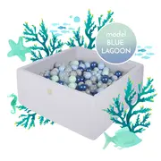 Piscina Uscata Cu 300 De Bile (babyblue, Mint, Blue Perlat, Transparent) Meowbaby  , Blue Lagoon, 90x90x40 Cm, Gri Pjbzkblue001