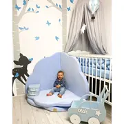 Saltea Norisor Pentru Joaca Din Spuma, Catifea Blue, 160x160cm Pjbmata020