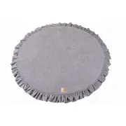 Saltea Rotunda Pentru Joaca Din Spuma, Catifea Gri Cu Volanas, Diametru 100 Cm Pjbmata022