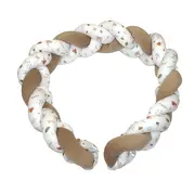 Aparatoare Laterala Pat Bumper Impletit, Inchidere Velcro, Bumbac Comori Din Natura, Bej 180x21 Cm Pjb85333