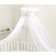 Baldachin Din Tul Pentru Patut, 300x160 Cm, Cu Funda Si Inimioare Decorative, Imprimeu Circ Blue ,   Amy   Protectie, Confort Si Decor Elegant - Amy Pjb84772