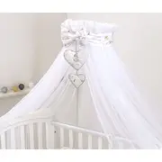 Baldachin Din Tul Pentru Patut, 300x160 Cm, Cu Funda Si Inimioare Decorative, Imprimeu Circ Blue ,   Amy   Protectie, Confort Si Decor Elegant - Amy Pjb84772