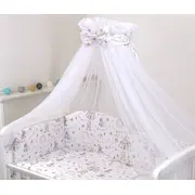 Baldachin Din Tul Pentru Patut, 300x160 Cm, Cu Funda Si Inimioare Decorative, Imprimeu Circ Blue ,   Amy   Protectie, Confort Si Decor Elegant - Amy Pjb84772