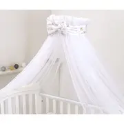Baldachin Din Tul Pentru Patut, 300x160 Cm, Cu Funda Si Inimioare Decorative, Imprimeu Circ Roz ,   Amy   Protectie, Confort Si Decor Elegant Pjb84773