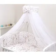 Baldachin Din Tul Pentru Patut, 300x160 Cm, Cu Funda Si Inimioare Decorative, Imprimeu Circ Roz ,   Amy   Protectie, Confort Si Decor Elegant Pjb84773