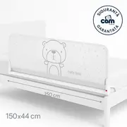 Bariera De Protectie Rabatabila Pentru Pat Copii Cam Baby Bear, 150a 44 Cm, Alb ,   Siguranta In Trecerea La Patul De Tineret Pjb9134935