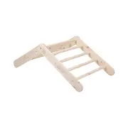 Casuta Tip Cort Pentru Copii Cu O Scara De 60x61 Cm, Pliabila, Lemn Natur, Viscoza Alb Roz, Montessori Meowbaby Pjbddwt003rie