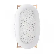 Cearsaf Din Bumbac Cu Elastic Pe Contur Pentru Landou Si Cosulete, Happy Pjb481386