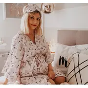 Halat   Kimono Pentru Gravide Si Mamici, Bumbac, Marime Universala, Boho Pjb601206