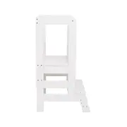 Inaltator Learning Tower Ajustabil, Ajutor De Bucatarie Meowbaby  , Lemn Alb Pjbkh01002wie
