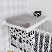 Masa De Infasat Din Lemn, Atasabila La Patut Bebe 120x60 Si 140x70 Cm, Alb, 86 X 51 X 7 Cm, Inclus Saltea Din Spuma, Husa Detasabila Bumbac, Woodies, 40 X 70 Cm Pjbctc_alb+311180