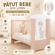 Patut Bebe Cu Inaltime Reglabila A Saltelei, Giraffe Santana, 120x60 Cm Pjbdrw_2016_20