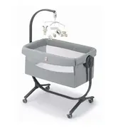 Patut Cu Leganare, Cullami, Co-sleeper 2 In 1, Cu Laterala Culisanta, Cu Setare Unghiulara, Cu Roti, Reglabil In 8 Pozitii Pe Inaltime, Gri Pjb49925168
