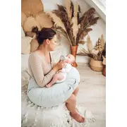 Perna Alaptare Babysteps  , Tip Rogal, Suport Ergonomic Mama  Bebelus, Velvet Premium, Crem Pjb481119