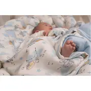 Pilota Pentru Copii Nature Bamboo By Amy Din Bambus Si Umplutura Hipoalergenica Babysoft, Nori Calatori, 70x65cm Pjb82779