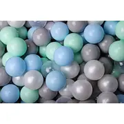 Piscina Uscata Cu 200 De Bile (alb Perlat, Gri, Transparent, Mint, Baby Blue) Meowbaby  , 90x90x40 Cm, Gri Pjbmek052