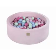 Piscina Uscata Cu 200 De Bile (mint, Baby Blue, Roz Deschis, Roz Pastel) Meowbaby  , 90x30 Cm, Catifea Pastel Pink Pjbveo128