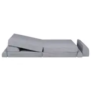 Playset Modular Canapea Premium Velur Reiat   Corduroy  Spuma ,   Gri Pjbsdps01ie
