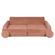 Playset Modular Canapea Premium Velur Reiat   Corduroy Spuma ,   Caramiziu Pjbsdps02ie