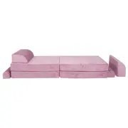Playset Modular Canapea Premium Velvet Spuma ,   Roz Pjbsdp02ie