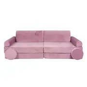 Playset Modular Canapea Premium Velvet Spuma ,   Roz Pjbsdp02ie