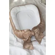 Suport De Dormit Babynest Premium Bumbac Organic Si Catifea Bej Cu Funda By Babyly, 80x50 Cm Pjb4190455