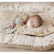 Suport De Dormit Babynest Premium Bumbac Si Catifea Goose Family - Vintage Beige By Babysteps, 89x56 Cm Pjb603033