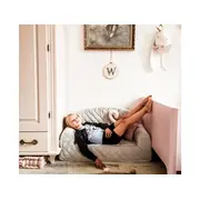 Canapea Confortabila Pentru Copii, Cu Buzunare, Gri Velvet By Babysteps Pjb480549