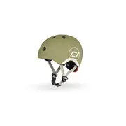 Casca De Protectie Pentru Copii, Sistem De Reglare Magnetic Cu Led, Xxs-s, 45-51 Cm, 1 An+, Olive, Scoot  Ride Pjb007