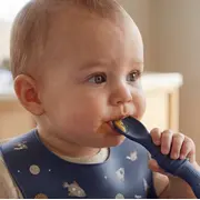 Furculita Si Lingura Babysteps   2in1, Silicon Alimentar 100%, Fara Bpa, Bps, Pvc Si Ftalati, Navy Pjbfl_n